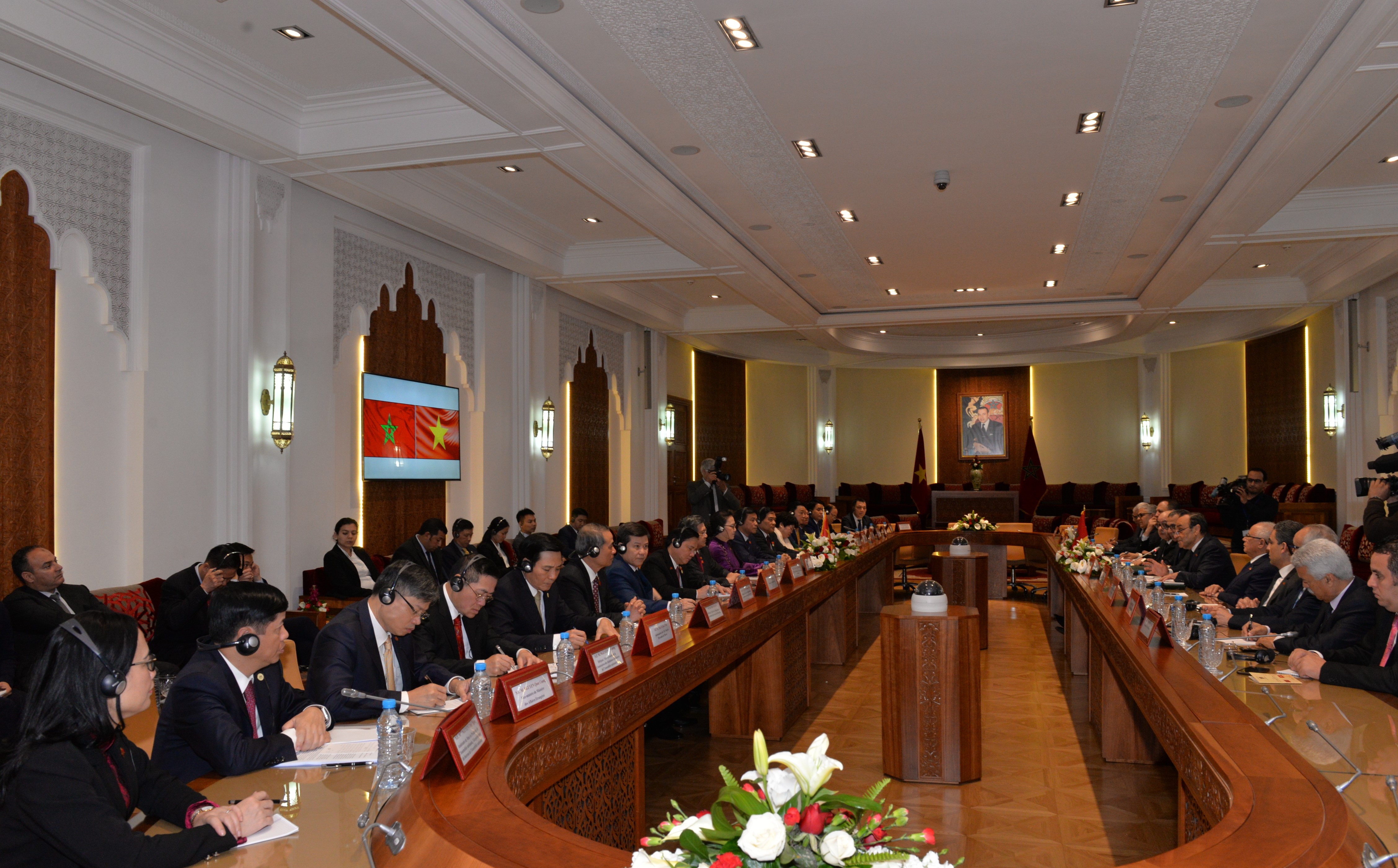 Chủ tịch Quốc hội Nguyễn Thị Kim Ngân hội đàm với Chủ tịch Hạ viện Maroc Habib El Malki